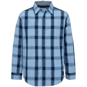 Calvin Klein Boys' Plaid Long Sleeve Shirt in Kuwait