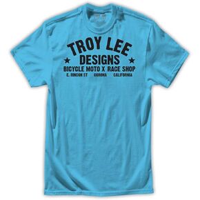 Troy Lee Designs Mens Raceshop Short-Sleeve Shirt Small Turquoise in Saudi Arabia