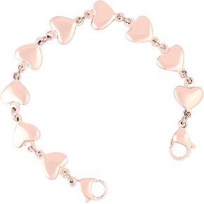 Medical ID Stainless Rose Gold Small Puffy Heart Link Replacement Bracelet in Saudi Arabia