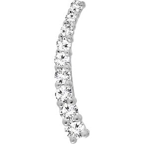 مجموعة Dazzlingrock 0.13 قيراط (ctw) حلق أذن نسائي من الماس الأبيض الدائري (قطعة واحدة فقط)، ذهب أبيض عيار 14 قيراط