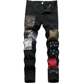 ABSECAI Men's Ripped Jeans Slim Fit Skinny Stretch Jeans Pant in Kuwait