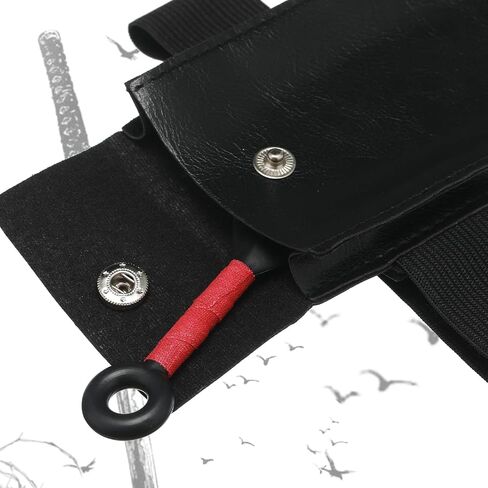 Pu Leather Storage Bag with Bandage Cosplay Leg Bag Watch Jewelry Pouch Faux Leather Purse Case with Elastic Band for Travel Costume in Saudi Arabia