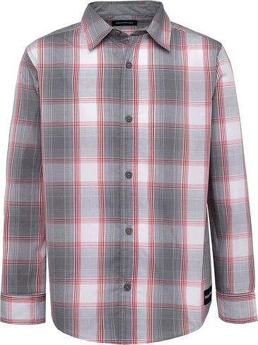 Calvin Klein Boys' Plaid Long Sleeve Shirt in Kuwait