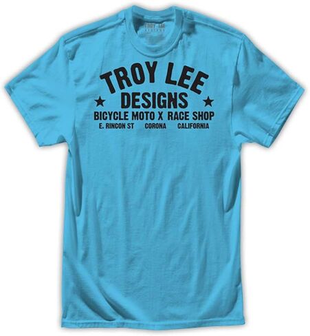 Troy Lee Designs Mens Raceshop Short-Sleeve Shirt Small Turquoise in Saudi Arabia