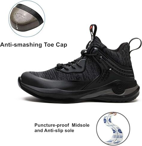 SYLPHID Steel Toe Boots for Men Safety Shoes for Women Work Sneakers Slip Resistant in Kuwait