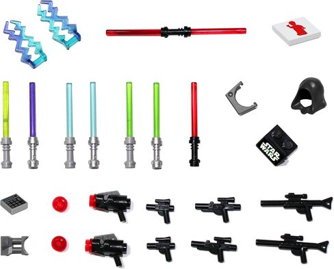 LEGO Star Wars Accessory and Weapons Pack - 8 Lightsabers, 8 Blasters, 2 Display Stands and More in Saudi Arabia