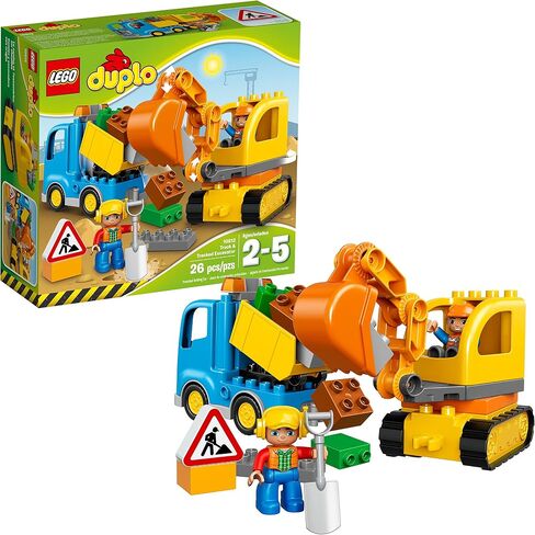 LEGO DUPLO Town Truck & Tracked Excavator 10812 Dump Truck and Excavator Kids Construction Toy with DUPLO Construction Worker Figures in Saudi Arabia