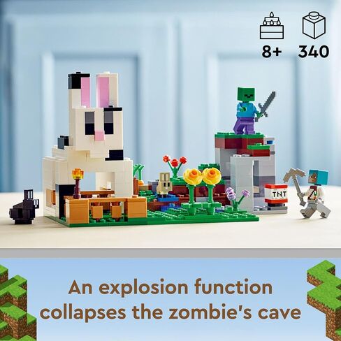LEGO Minecraft The Rabbit Ranch 21181 Building Kit; Toy Bunny House Playset; Gift for Kids and Players Aged 8+ (340 Pieces) in Saudi Arabia