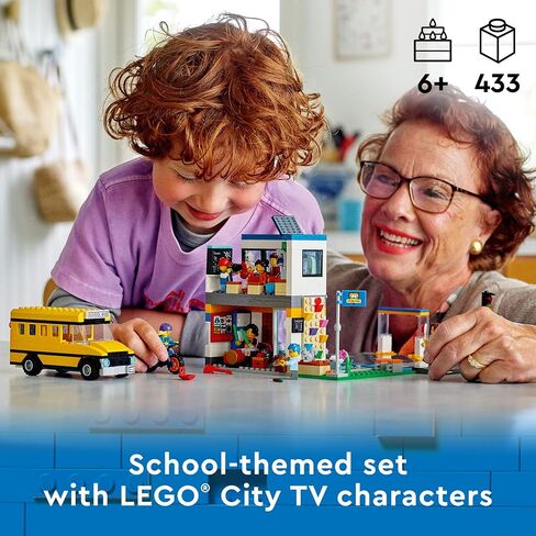 LEGO City School Day 60329 Building Kit; Toy School Playset with 2 City TV Characters, for Kids Aged 6 and up (433 Pieces) in Saudi Arabia