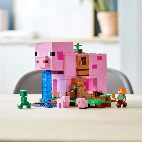 LEGO Minecraft The Pig House 21170 Minecraft Toy Featuring Alex, a Creeper and a House Shaped Like a Giant Pig, New 2021 (490 Pieces) in Saudi Arabia