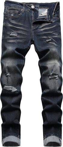 ABSECAI Men's Ripped Jeans Slim Fit Skinny Stretch Jeans Pant in Saudi Arabia