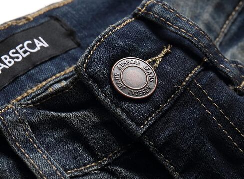 ABSECAI Men's Ripped Jeans Slim Fit Skinny Stretch Jeans Pant in Saudi Arabia