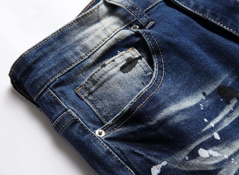 ABSECAI Men's Ripped Jeans Slim Fit Skinny Stretch Jeans Pant in Saudi Arabia
