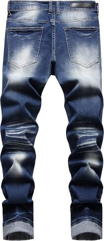 ABSECAI Men's Ripped Jeans Slim Fit Skinny Stretch Jeans Pant in Saudi Arabia