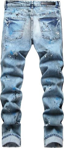 ABSECAI Men's Ripped Jeans Slim Fit Skinny Stretch Jeans Pant in Saudi Arabia