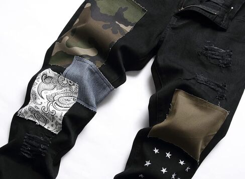 ABSECAI Men's Ripped Jeans Slim Fit Skinny Stretch Jeans Pant in Kuwait