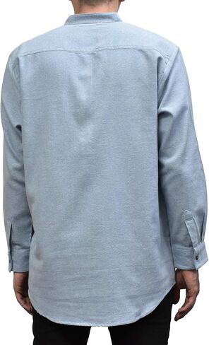 Lee Valley - Genuine Irish Cotton Flannel Grandfather Shirt - Men's (X-Large, LV11 Plain Blue) in Saudi Arabia