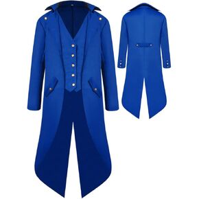 BITSEACOCO Boys Medieval Tailcoat Jacket Halloween Costumes, Gothic Steampunk Vintage Victorian Frock Uniform Coat