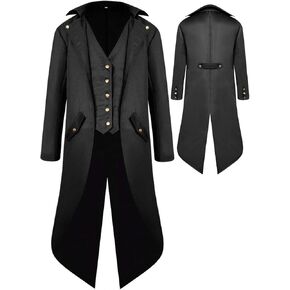 BITSEACOCO Boys Medieval Tailcoat Jacket Halloween Costumes, Gothic Steampunk Vintage Victorian Frock Uniform Coat in Saudi Arabia