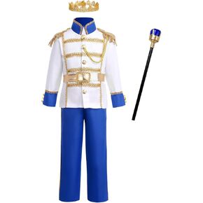Boys Prince Charming Costume Kids Medieval Royal Prince Outfit Prince King Cosplay Dress up Halloween Costumes for Toddler in Kuwait