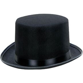 Classic Black Top Hat Perfect for Halloween Costumes, Magician, Steampunk, and Iconic Character Outfits like Stevie Nicks, Mad Hatter, Michael Jackson, and Willy Wonka in Kuwait