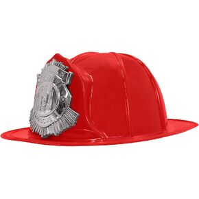 Adult Fireman Costume Helmet - Novelty Fireman Hard Helmets - Plastic Firefighter Hats - Fireman Accessories One Size