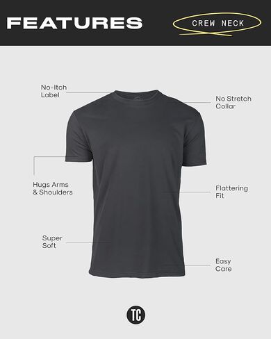 True Classic Tees Premium Men's T-Shirts - Classic Crew T-Shirt, Premium Fitted Men's Shirt Black in Kuwait