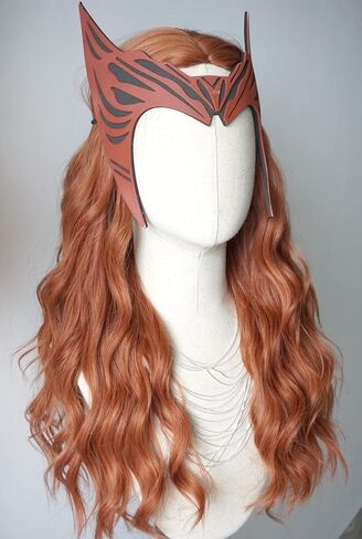 Red Hair Wig Long Curly Costume Wigs Synthetic Red copper Wavy curly Wig 28inces For women Halloween Costume (Copper Red) in Kuwait