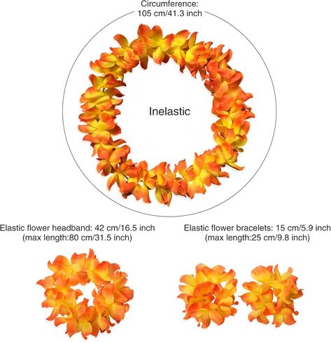 مجموعة عصابة رأس من CISMARK Hawaiian Luau Flower Leis Jumbo in Kuwait