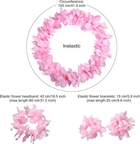 مجموعة عصابة رأس من CISMARK Hawaiian Luau Flower Leis Jumbo in Kuwait