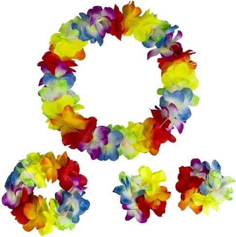 مجموعة عصابة رأس من CISMARK Hawaiian Luau Flower Leis Jumbo in Kuwait