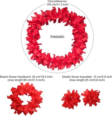مجموعة عصابة رأس من CISMARK Hawaiian Luau Flower Leis Jumbo in Kuwait