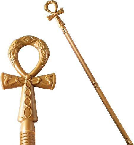Spooktacular Creations Halloween Egyptian Staff, Egyptian Walking Cane, Vintage Prop Stick Accessories for Halloween Party Pretend Play Costume, Halloween Dress Up in Kuwait