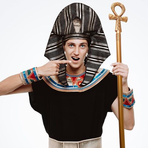 Spooktacular Creations Halloween Egyptian Staff, Egyptian Walking Cane, Vintage Prop Stick Accessories for Halloween Party Pretend Play Costume, Halloween Dress Up in Kuwait