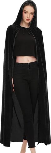 SISKIN Hooded Cloak Unisex Adult Cloak with Hood Halloween Christmas Velvet Hooded Cape Cosplay Costume for Women Men in Kuwait