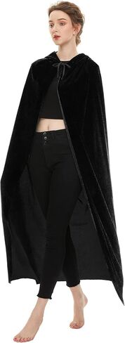 SISKIN Hooded Cloak Unisex Adult Cloak with Hood Halloween Christmas Velvet Hooded Cape Cosplay Costume for Women Men in Kuwait