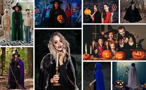 SISKIN Hooded Cloak Unisex Adult Cloak with Hood Halloween Christmas Velvet Hooded Cape Cosplay Costume for Women Men in Kuwait