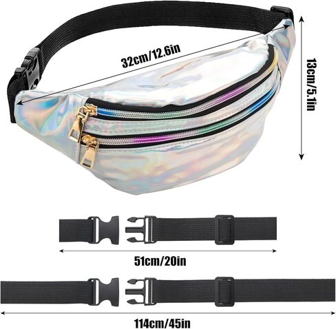 ONUPGO Leg Warmers for Women 80s Costumes Accessories Holographic Fanny Pack Knit Neon Leg Warmers Headband Wristbands in Kuwait