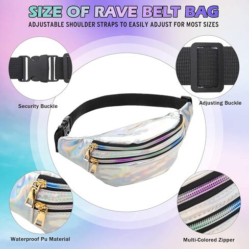 ONUPGO Leg Warmers for Women 80s Costumes Accessories Holographic Fanny Pack Knit Neon Leg Warmers Headband Wristbands in Kuwait