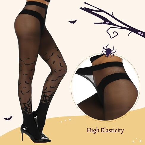 MANZI Halloween Tights Womens Striped Tights Printed Patterned Costume Nylons in Saudi Arabia