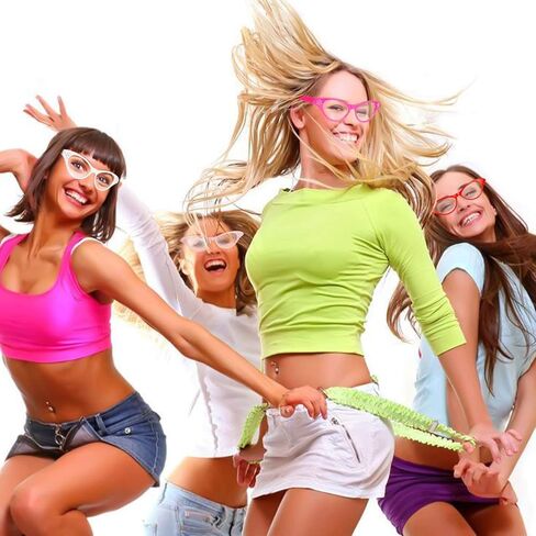 6 أزواج من نظارات عين القطة التنكرية مع أحجار الراين لحفلات الستينيات للحفلات التنكرية in Kuwait