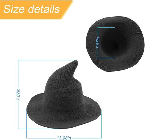 Fekey&JF Women's Witch Kinitted-Wool Hats, for Halloween Party Masquerade Cosplay Costume Accessory and Daily in Kuwait