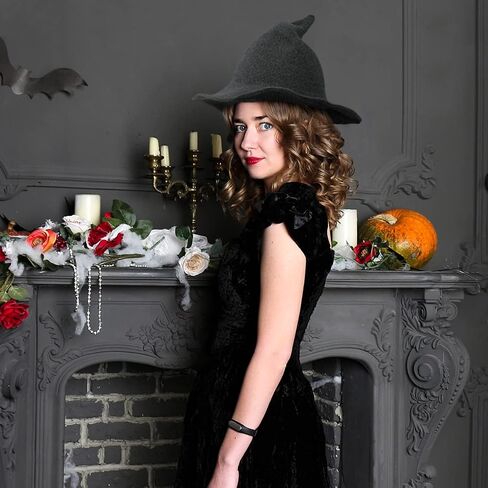 Fekey&JF Women's Witch Kinitted-Wool Hats, for Halloween Party Masquerade Cosplay Costume Accessory and Daily in Kuwait