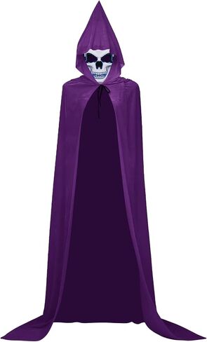 Double Couple Halloween Costumes for Adults with Scary Light up Mask Cosplay Cape Costumes Cloak with Hood for Women Men in Kuwait
