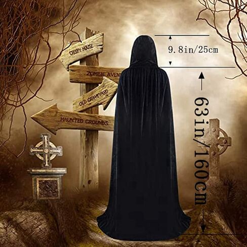 Adult Vampire Double-Sided Hooded Cloak Halloween Costume, and Vampire Dentures as Gift (63 in) in Saudi Arabia