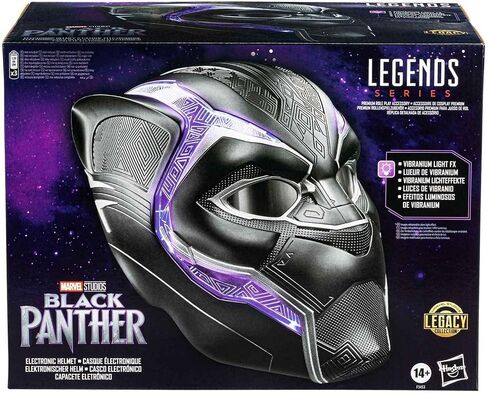 خوذة لعب الأدوار الإلكترونية المتميزة من Marvel Hasbro Hasbro Legends Black Panther مع Light FX وعدسات قابلة للطي لأعلى/للأسفل، عنصر لعب الأدوار Black Panther in Saudi Arabia