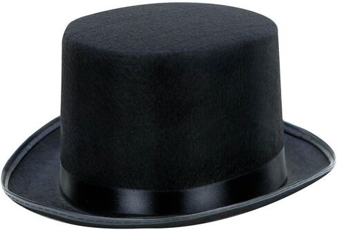 Classic Black Top Hat Perfect for Halloween Costumes, Magician, Steampunk, and Iconic Character Outfits like Stevie Nicks, Mad Hatter, Michael Jackson, and Willy Wonka in Saudi Arabia