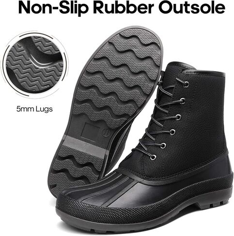 NORTIV 8 Men's Winter Snow Boots - Classic Duck Boots Waterproof Insulated Slip Resistant Work Lightweight Hiking Boot in Saudi Arabia