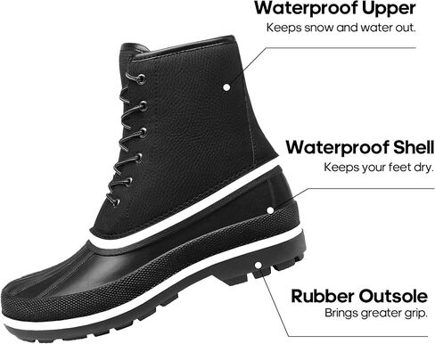 NORTIV 8 Men's Winter Snow Boots - Classic Duck Boots Waterproof Insulated Slip Resistant Work Lightweight Hiking Boot in Saudi Arabia