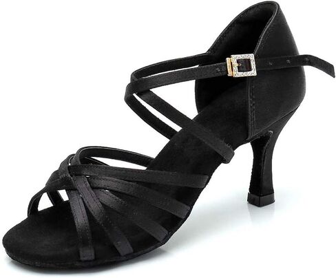 RoseMoli Women's Latin Dance Shoes Satin Professional Ballroom Salsa Practice Performance Dance Shoes in Saudi Arabia